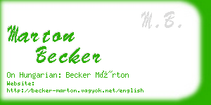 marton becker business card